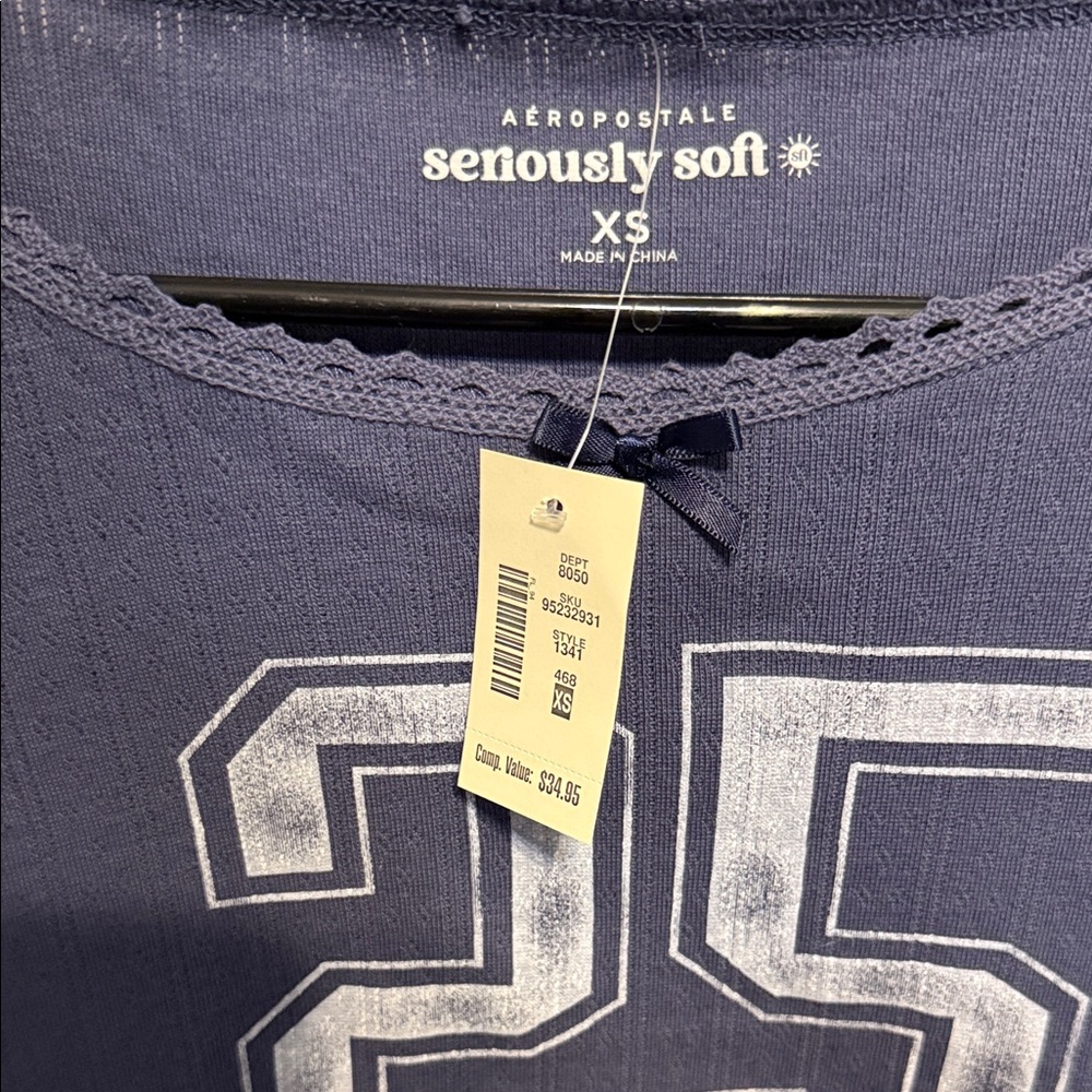 Aeropostale Navy Long Sleeve with Number 25 - Picture 2 of 4